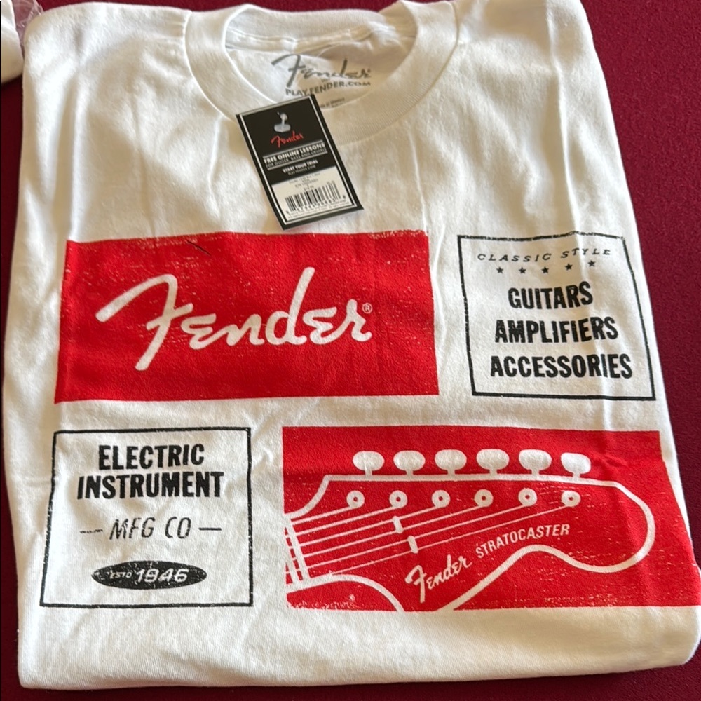 Fender White and Red Graphic Tee